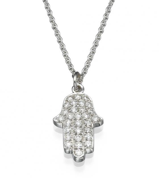 Hamsa diamond pendant