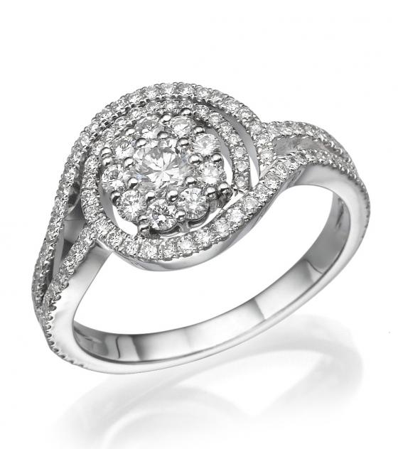 Halo flower diamond ring