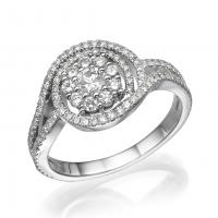 Halo flower diamond ring